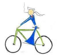 Der Kneipenmatrose Hein Mück fährt auf dem Fahrrad in die Weinberge